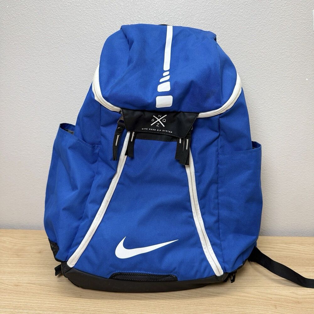 Nike Elite Quad Zip System Backpack Team 2.0 Blue Hoops Basketball Max Air